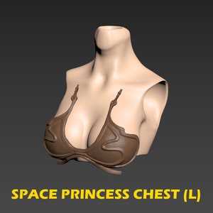 Space Princess Chest - Upper Torso - Custom Action Figure Body Part - Multiple Scales - Resin 3D Printed