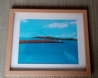 Painting print of ' Fishguard Harbour'. Pembrokeshire. Wales.