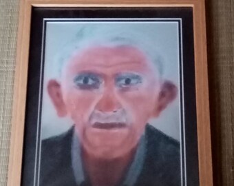 Prent van 'Bejaarde gent'.