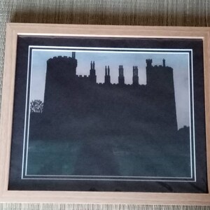 Painting print of &#39;Kilkenny Castle silhouette&#39;. Ireland.