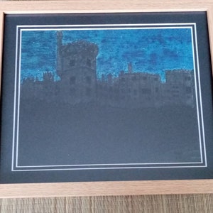 Painting print of 'Nightime at Lismore castle', Lismore, Co Waterford. Ireland.