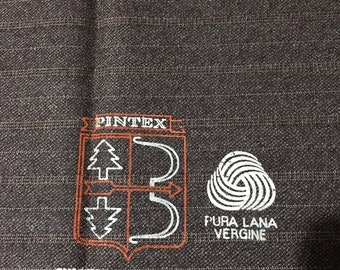 Pure Virgin Wool Fabric Pinstripe Tweed Made in Italy Color Brown per meter piece 1.5 meters