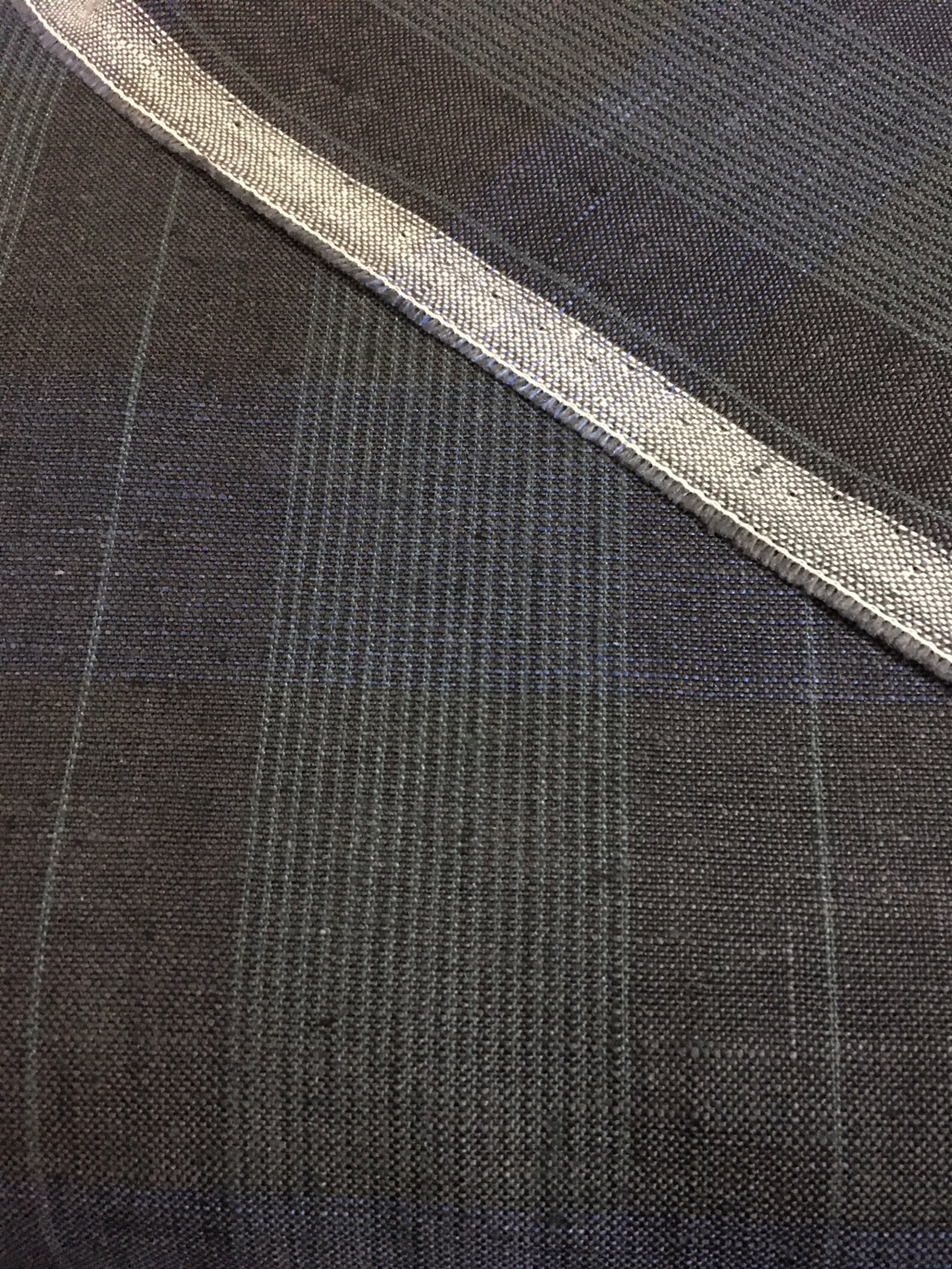 Fabric of Lino Italian Fabric Dark blue color with blue Etsy