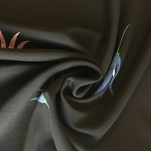 Polyester tailoring fabric, vintage, fabric by the meter, lightweight with floral pattern, Italian fabrics by the meter, fabric scraps