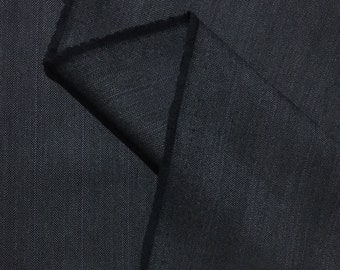 Pure Virgin Wool Fabric &quot;TROFEO&quot; Made in Italy Pinstripe Color Dark Blue, Tailored fabric by the meter, remnants of fabrics, piece 1,0 mt