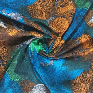 Pure Cotton Fabric, Italian Tailored Fabric by the Meter with Marine Design, Fabrics by the Meter, Fabric Scraps