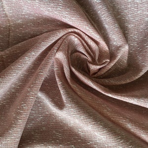 Linen and Cotton Tailoring Fabric with Raw Effect Pale Pink Color, Italian Fabric by the Meter, Fabric Scraps, Fabrics by the Meter