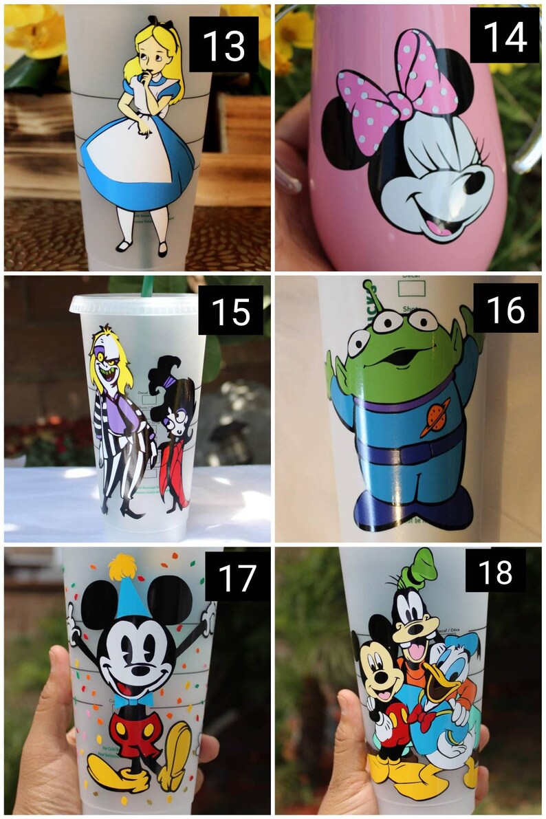 Vinyl Disney decals character for carstumblers cups Etsy
