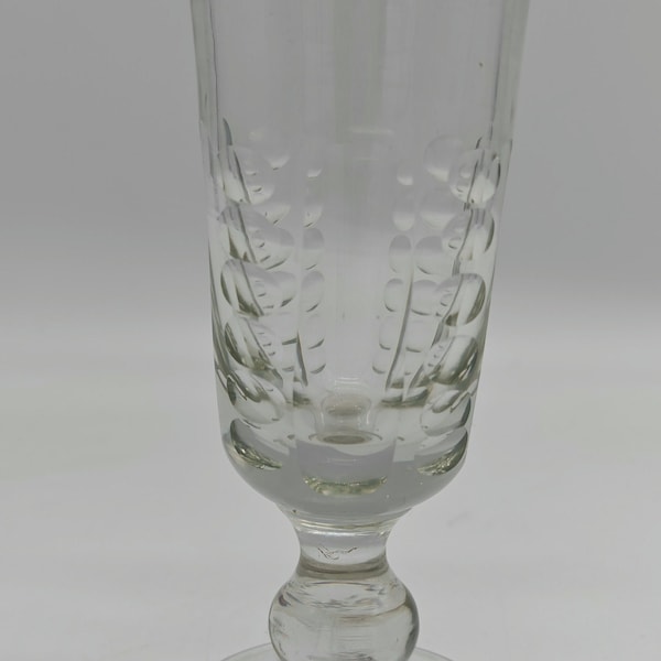 Large 19th century absinthe glass with faceted decoration