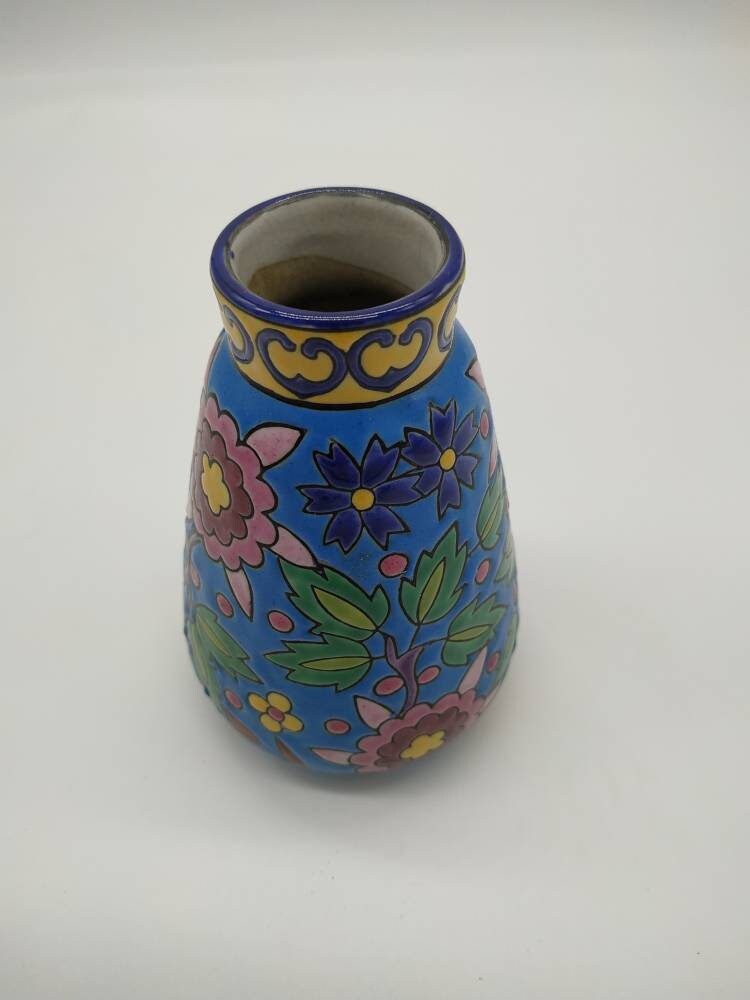 Vase in partitioned enamels of the Louvière