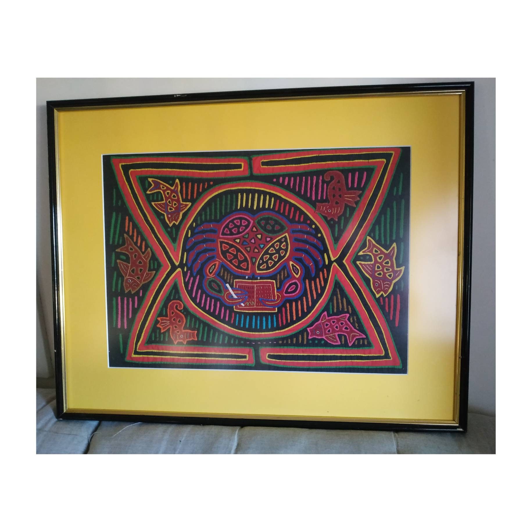 Composition of Mola Fabric Made by the Kuna Native Tribes