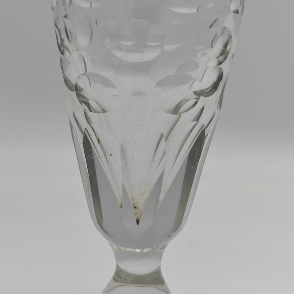 Large 19th century absinthe glass with faceted decoration