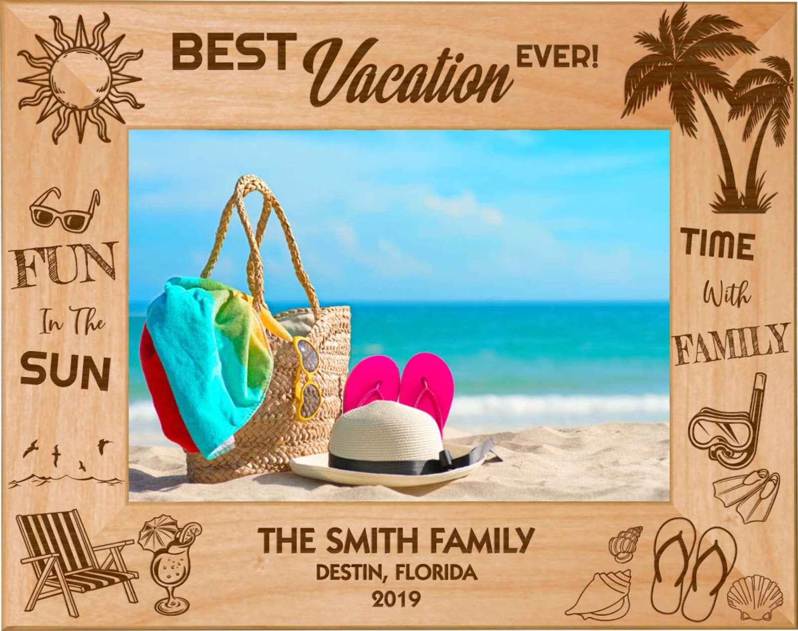 Personalized Laser Engraved Vacation Picture Frame 5 X 7 Etsy