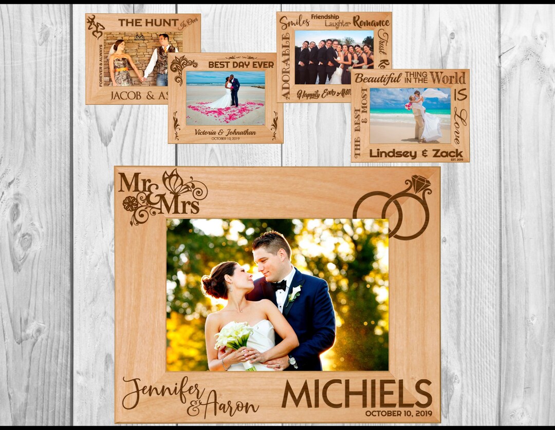 Wedding Picture Frame Wedding Gift Photo Frame Personalized and Custom