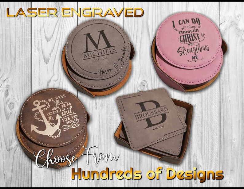 Casa Mia e Casa Vostra Italy Engraved Wood Personalized Coaster Set