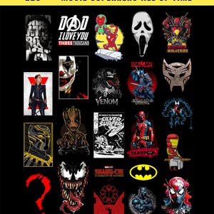 220++ Movie Design Exclusive Superhero Edition (PNG) for POD