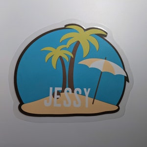 Custom cruise door magnet - island time!