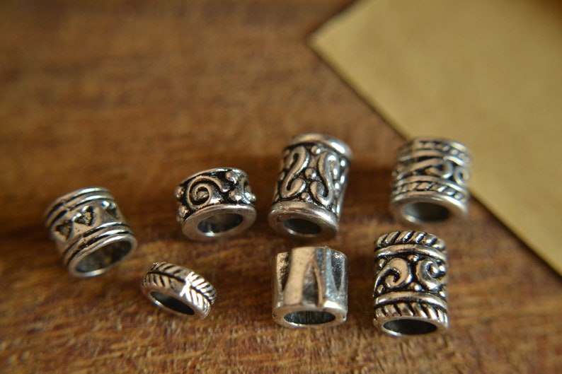 Beard beads, dread beads, various motifs, beard pearl, large hole beads, vikings, vikings, dread jewelry, beard jewelry image 1