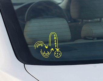 Pickleball Car Decal Pickleball Sticker Pickleball Gift for Player Pickleball Lover Gift Car Window Decal Pickleball Accessory