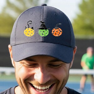 Katze Hexe Kürbis | Pickleball Unisex Mützen & Visiere | High Performance |Verstellbar | Mid-Profile-Struktur