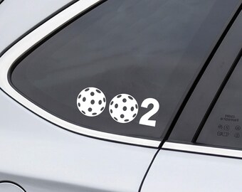 002 Mit Pickleballs | Pickleball Auto Aufkleber und Pickleball Aufkleber | Individualisierbare Farbe