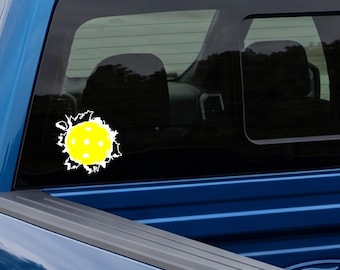 Pickleball gebrochenes Fenster-Auto-Aufkleber: Witziger Sport-Sticker