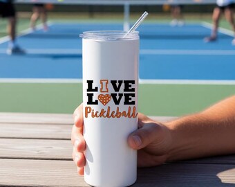 Live Love Pickleball Tumbler: Customizable Stainless Steel Drinkware