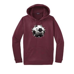 Spiked Soccer Hoodie: Unisex Medium Weight Sweatshirt