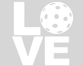 Calcomanía para coche LOVE Pickleball: pegatina de color personalizable