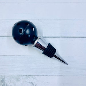 Wine Bottle Stopper Pickleball Marker-Pickleball Cute-Mini Pickleball Wine Party Gift-Pickleball Perfection Black