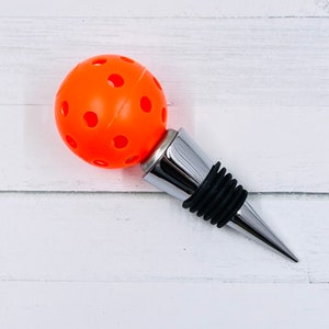 Wine Bottle Stopper Pickleball Marker-Pickleball Cute-Mini Pickleball Wine Party Gift-Pickleball Perfection Orange