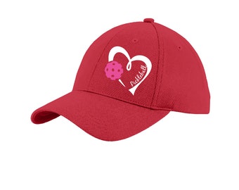 Pickleball Heart Hat Pickleball... Unique Customizable Pickleball Hat - Pickleball Head Gear - Fun Hats - Hats for pickleball men & women