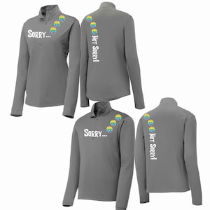 Przepraszam...Nie przepraszam | Bluza z zamkiem błyskawicznym 1/4 i możliwością personalizacji koloru pickleball | Styl damski i męski | Odzież sportowa do gry w pickleball