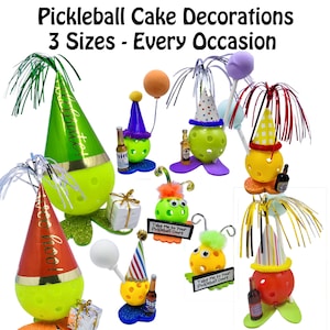 Pickleball Cake Toppers-Decorations-Gifts-Party Fun- Pickleball Celebration Cake Decorations - Pickleball Birthday fun cake decorations