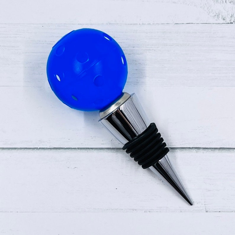 Wine Bottle Stopper Pickleball Marker-Pickleball Cute-Mini Pickleball Wine Party Gift-Pickleball Perfection Blue