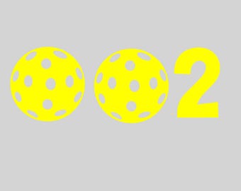 002 Con Pickleballs / Calcomanía para auto y pegatina de Pickleball / Color personalizable