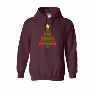 Christmas Tree | Pickleball Women and Men Sweatshirt Hoodie | Fitted & Unisex Styles | Long-Sleeve Pullover
