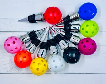Pickleball Wine Bottle Stopper: Mini Pickleball Party Gift