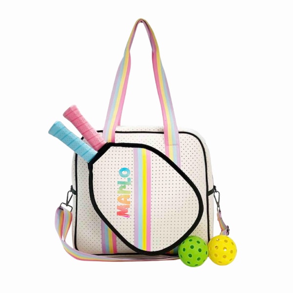 Personalized Pickleball Bag: Custom Name Sports Duffel, Paddle Holder
