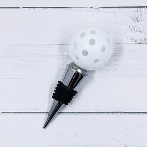 Wine Bottle Stopper Pickleball Marker-Pickleball Cute-Mini Pickleball Wine Party Gift-Pickleball Perfection White