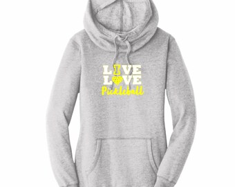 Vive y ama el pickleball / Sudadera con capucha para hombre y mujer / Estilos ajustados y unisex / Sudadera de manga larga