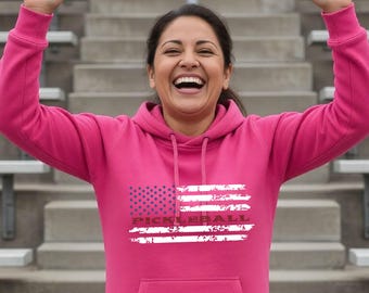Pickleball Flagge | Frauen und Männer Sweatshirt Hoodie | Tailliert & Unisex Styles | Langarm-Pullover