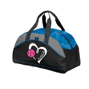 Heart with Pickleball Duffel Bag - Bag for Pickleball Gear - Pickleball Sport Bag - Pickleball Tote Bag - Bag for Pickleball gear