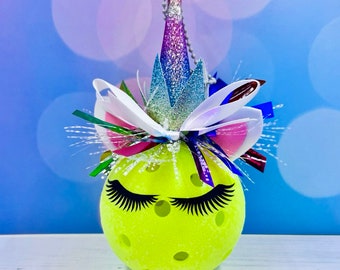 Unicorn Pickleball Decoration Ornament.  Perfect accessory for any pickleball celebrations