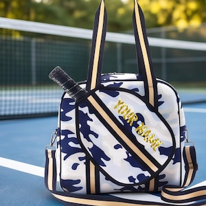 Personalisierte Pickleball Tasche: Individueller Name Sporttasche, Paddelhalter