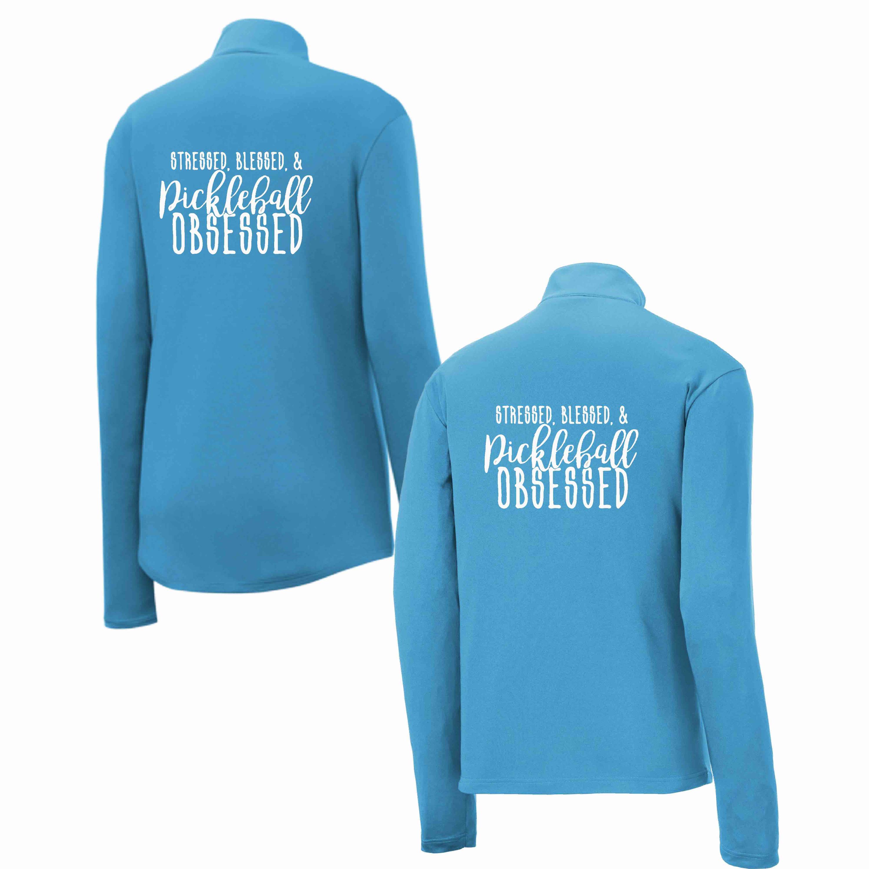 PERVERZU スエット Stressed Blessed and Pickleball Obsessed | 1/4 Zip Pullover