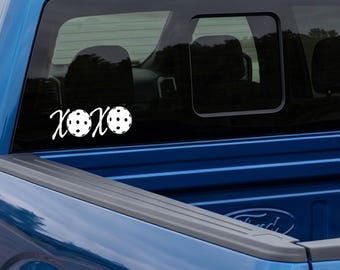 XOXO Mit Pickleballs | Pickleball Auto Aufkleber und Pickleball Aufkleber | Individualisierbare Farbe