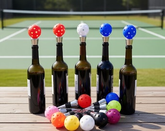 Pickleball Wine Bottle Stopper Pickleball Gift for Player Wine Lover Gift Pickleball Teammate Gift Fun Hostess Gift