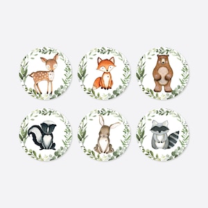 Woodland Baby Shower Cupcake Toppers And Cupcake Wrappers, Woodland Cupcake Toppers, Woodland Cupcake Wrappers, Templett - BB15