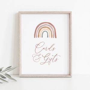 Rainbow baby shower kaarten en geschenken teken, Rainbow kaarten en geschenken teken, Boho Rainbow kaarten en geschenken, Instant Download, Templett - BB18